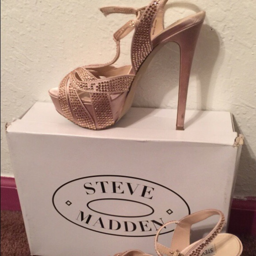 Rose gold rhinestone stiletto